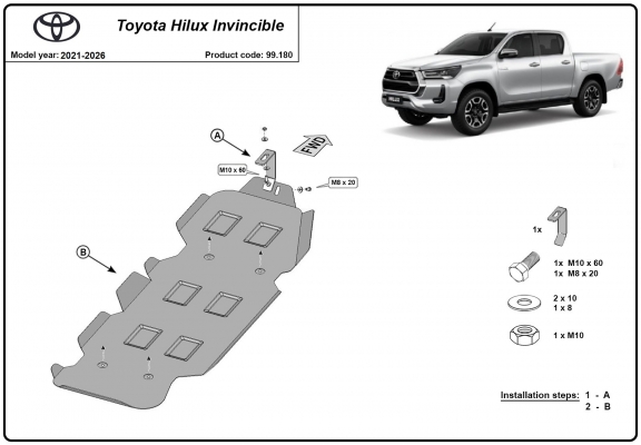 Kryt pod nádrž Toyota Hilux Invincible