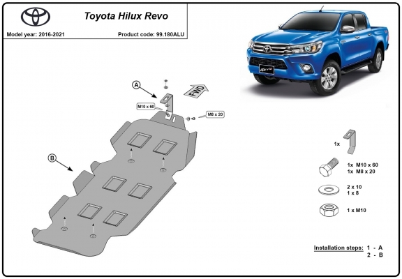 Hliníkový kryt pod nádrž Toyota Hilux Revo