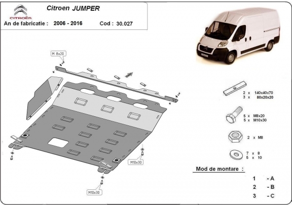 Kryt pod motor Citroen Jumper