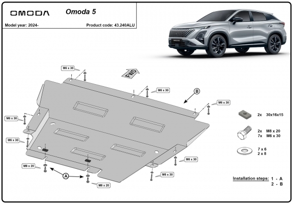Kryt pod motor hliník Omoda 5