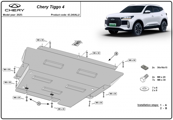 Kryt pod motor hliník Chery Tiggo 4