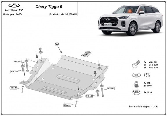 Hliníkový kryt pod diferenciál Chery Tiggo 9