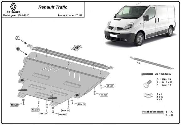 Kryt pod motor Renault Trafic 2