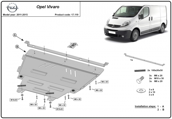 Kryt pod motor Opel Vivaro A (2011-2014)