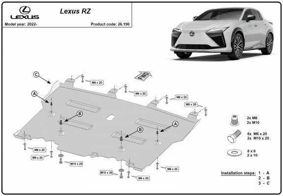 Kryt pod motor Lexus RZ