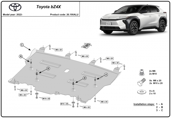 Hliníkový kryt pod motor Toyota BZ4X