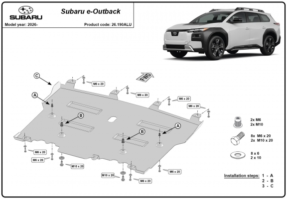 Hliníkový kryt pod motor Subaru E-Outback