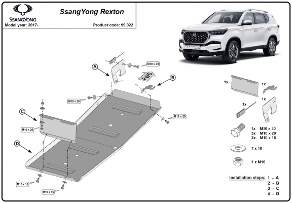 Kryt pod nádrž Ssangyong Rexton
