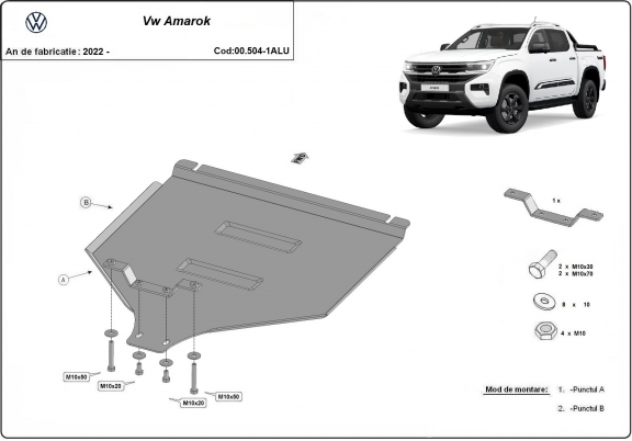 Hliník kryt pod převodovka Volkswagen Amarok