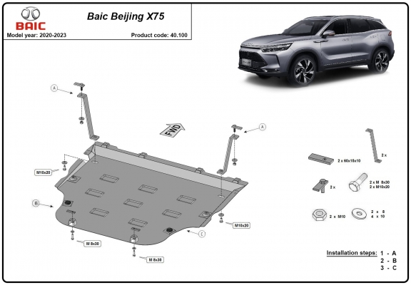 Kryt pod motor Baic Beijing X75