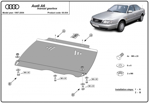 Kryt pod manuální převodovka Audi A6