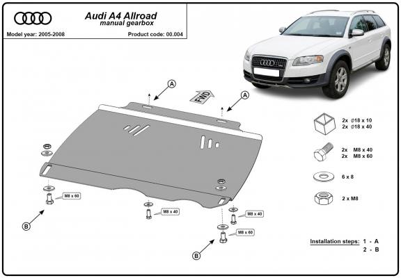 Kryt pod manuální převodovka  Audi A4  B7 All Road
