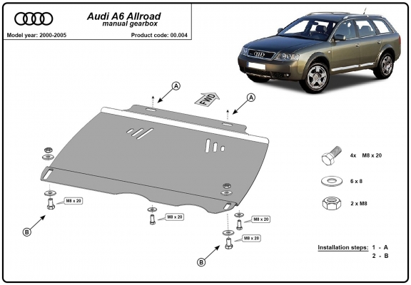 Kryt pod manuální převodovka Audi Allroad A6