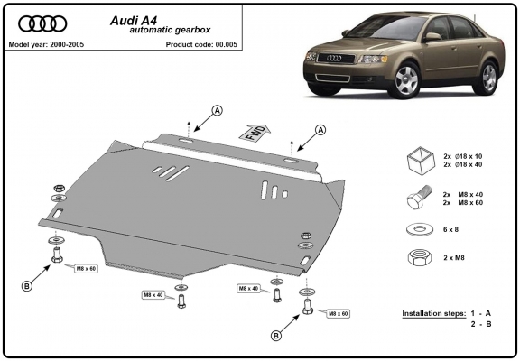 Kryt pod automatická převodovka Audi A4  B6