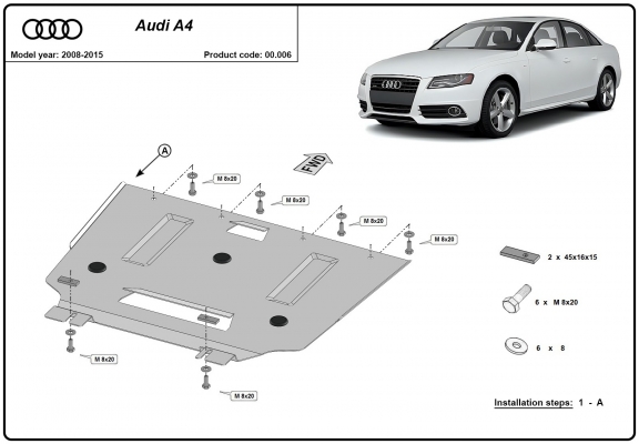 Kryt pod převodovka Audi A4 4 B8