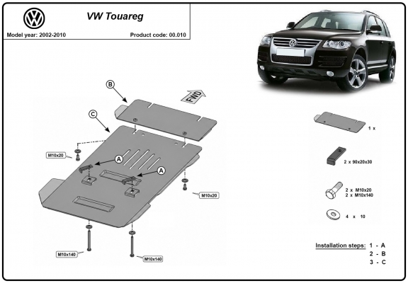 Kryt pod převodovka Volkswagen Touareg 7L