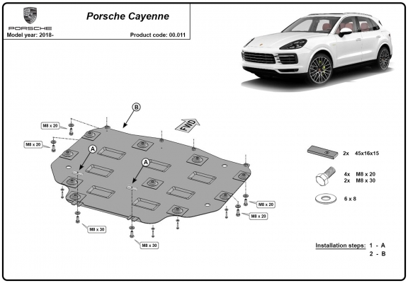 Kryt pod převodovka Porsche Cayenne