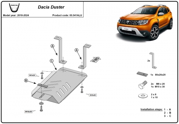 Hliníkový kryt pod diferenciál Dacia Duster 4x4