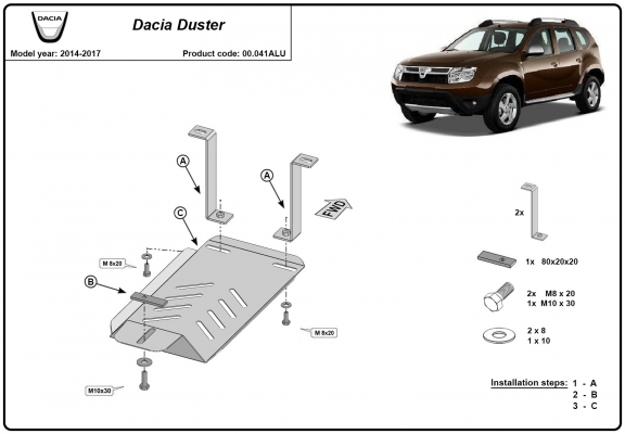 Hliníkový kryt pod diferenciál Dacia Duster 4x4