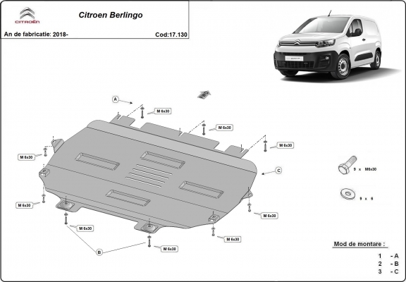 Kryt pod motor Citroen Berlingo