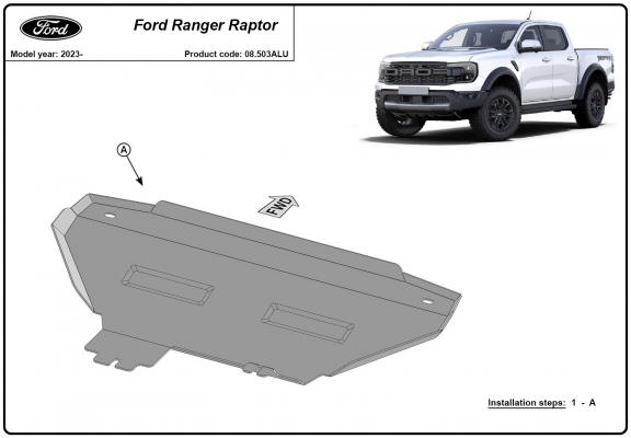Hliníkový kryt pod chladič Ford Ranger Raptor