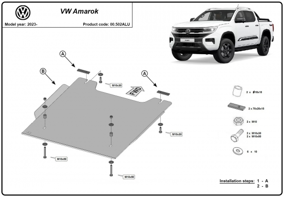 Kryt pod  případ převodu Volkswagen Amarok -Hliník