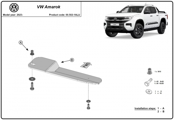 Kryt pod palivový filtr Volkswagen Amarok - Hliník 