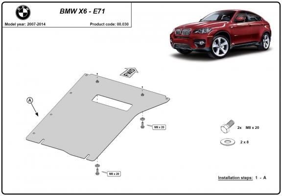 Kryt pod převodovka BMW X6 E71
