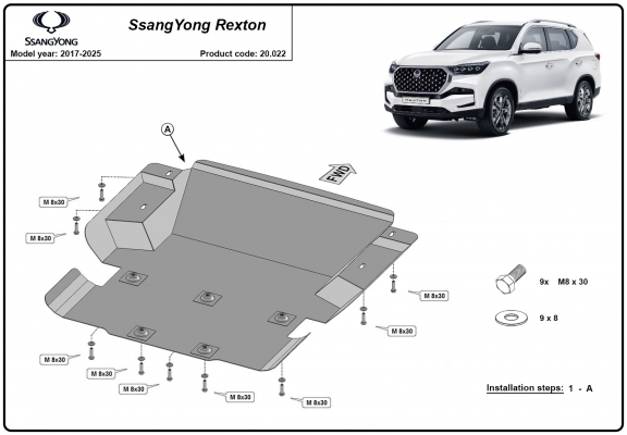 Kryt pod motor SsangYong Rexton