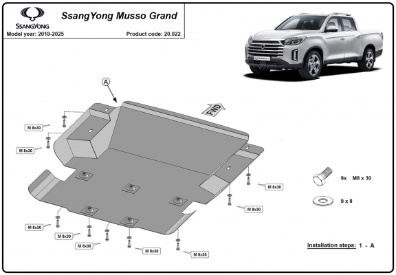 Kryt pod motor Ssangyong Musso Grand