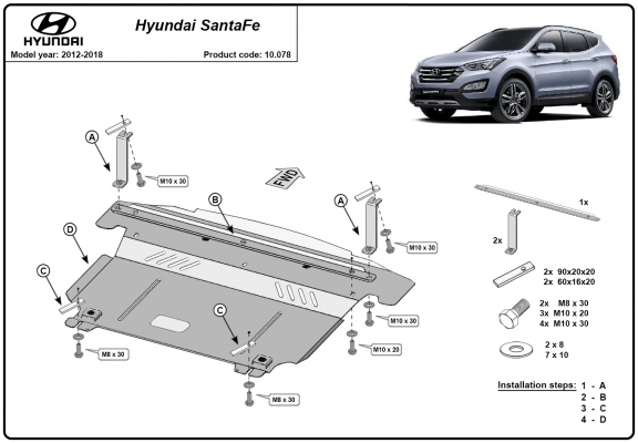 Kryt pod motor Hyundai Santa Fe
