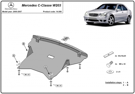 Kryt pod motor Mercedes C-Class W203