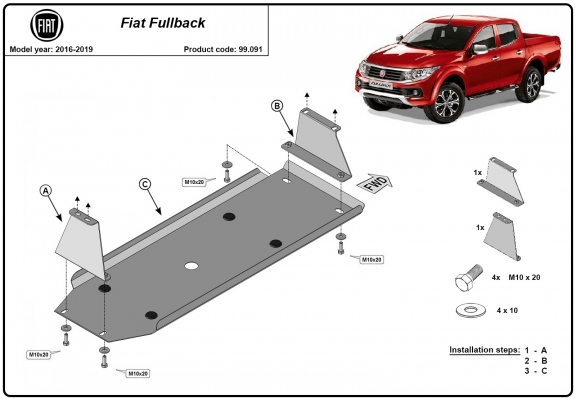 Kryt pod nádrž Fiat Fullback
