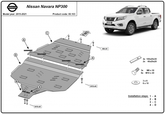 Kryt pod převodovka Nissan Navara NP300 - D23