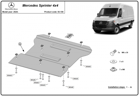 Kryt pod převodovka Mercedes Sprinter 4x4