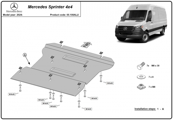 Hliník kryt pod převodovka Mercedes Sprinter 4x4