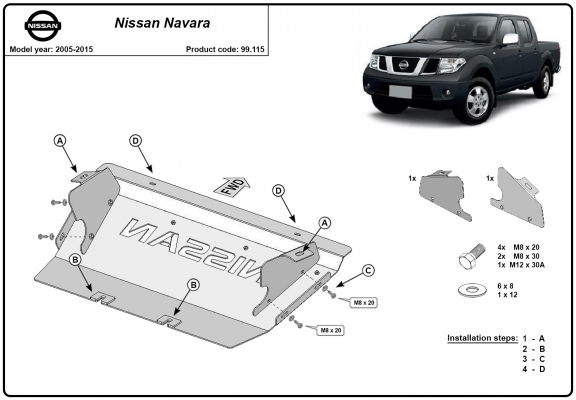 Kryt pod chladič Nissan Navara D40