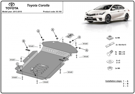 Kryt pod katalyzator/cat lock Toyota Corolla